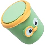 Toyvian Mini Cubo Basura Escritorio con Tapa de Cubo Basura Compacto PP Seguro para Oficina y Hogar para Residuos y Papeles Papelera de Mesa Verde Divertida y Práctica