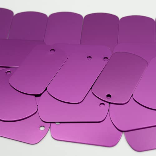 Image of StayMax Aluminum Blank Tags Stamping Blanks 25 Pack (Purple)