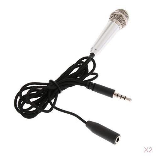 2x Mini 3.5mm Wired Cell Phone Mic Stereo W/Storage Bag for Chatting Silver-picture-13