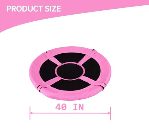 Image of 40-Inch Tree Swing Replacement Fabric,Saucer Swing Replacement Cover,Round Saucer Swing Seat Cover,Oxford Fabric(Pink)