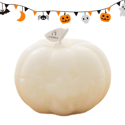Decoración de Otoño con Velas - Vela Aromática con Esencia de Calabaza de Halloween,Ambientadores Té Cálidos Decoración Para Mesa Hogar Cocina Dormitorio Centro Mesa Fiestas Eventos Festivos