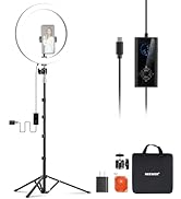 NEEWER 12" 24W High Power LED Ring Light for Phone with 71" Stand, Bi Color 2900K-7000K, USB Type...