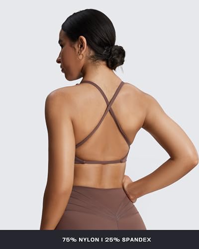 Image of Aoxjox Women's Workout Sports Bras Fitness Metamorph Sienna Twist Bra Yoga Crop Tank