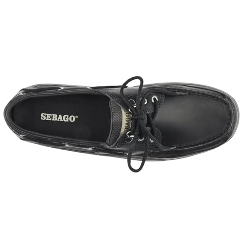Image of Sebago Clovehitch II FGL Waxed Lace Up Moccasins - 100% Leather, Low-Cut Design with Water-Resistant Finish & Breathable Mesh Lining
