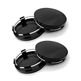 Tesnaao 4 PCS Car Wheel Center Hub Cover, 2.36In x 2.2In x 0.57In Snap-in Vehicle Rim Hub Caps Accessories, Universal Waterproof Durable Automotive Wheel Protector for Most Cars (Black)