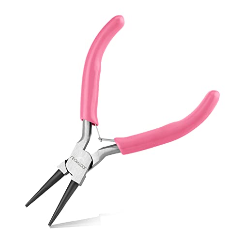 LEONTOOL 5-Inch Round Nose Pliers for Jewelry Making Wire Looping Plier Smooth Jaws Wire Bending Pliers Precision Jewelry Making Tools for Wire Looping Wrapping