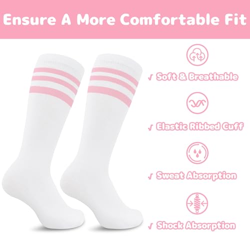 Image of Olreco 4 Pack Kids Soccer Socks Toddler Baseball Socks Youth Boys Football Sock Boys Girls Softball Sock Athletic Accessories