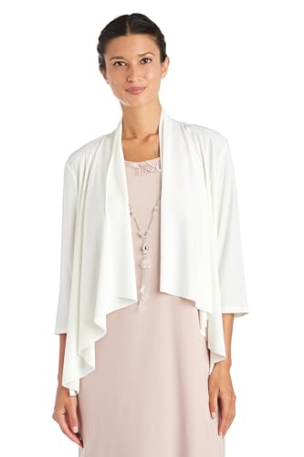R&M Richards Women's 3/4 Sleeve Draped Front Swing Shrug - Lightweight Open Front Layer for Dresses & Tops2