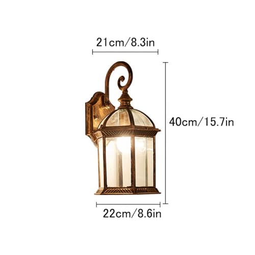 Applique extérieure E27 bronze IP23 pour éclairage jardin et terrasse rétro
