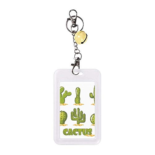 Porte-badge enrouleur anti-perte cactus jaune pour carte professionnelle