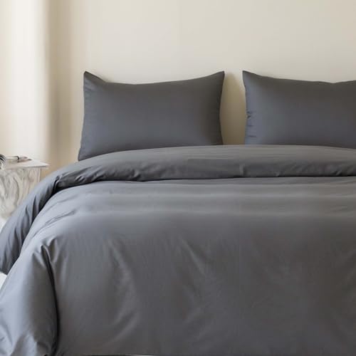 HeimenAogo Egyptian Cotton Duvet Cover California King Size Sateen Weave,