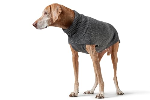 Hunter Hundepullover GENF, Farbe: anthrazit, Strickpullover für kalte Tage, weich, anschmiegsam, recyceltes Polyester, waschbar, umgschlagbarer Halskragen, hohe Elastizität, Größe: 30