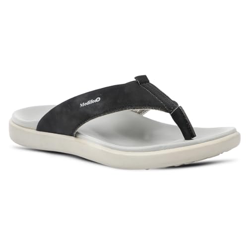 Image of Medifeet Men's Leather Thong Slippers
