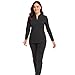 M&M SCRUBS Women's Ultra Soft Front Zip Warm-Up Scrub Jacket (Black, X-Small)
