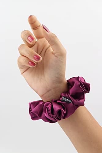 Image of Premium Satin Scrunchies for Women | Hair Bands, Ponytail Holders & Rubber Bands | Large, Fluffy, No-Damage Hair Ties | Girls Hair Accessories | Large Size | Pack of 6