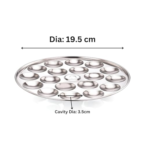 Image of Stainless Steel Mini Idli Maker | Mini Idli Stand | Small Idli Maker With Rod and Lifter (2 Plates - 36 Idlies) Fits in all Idli cooker