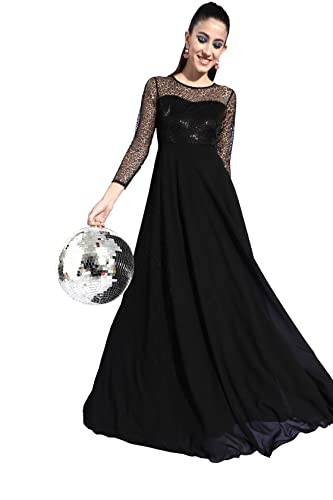 Image of Miss Chase Women's Long Sleeve Sequin Maxi Dress