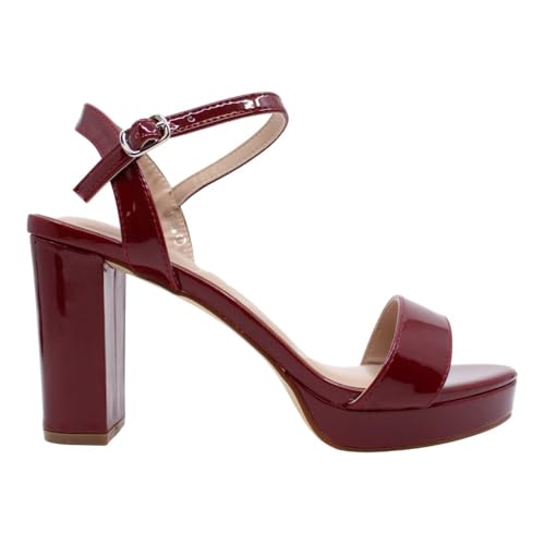 Women Open Toe Ankle Strap Platform Chunky High Heeled Sandals2