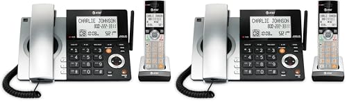 Image of AT&T CL84107 DECT 6.0 Expandable Corded /Cordless Phone with Smart Call Blocker, Black /Silver with 1 Handset (Pack of 2)