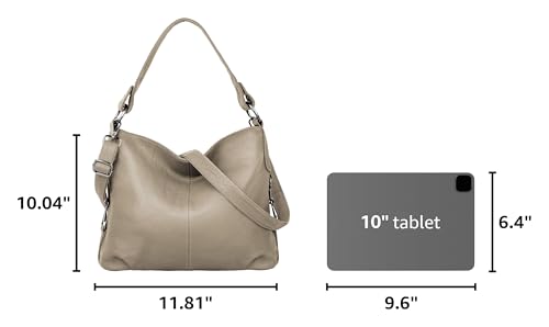 Image of YALUXE Women's Real Leather Shoulder Bags Hobo Handbag Purse Crossbody Bag