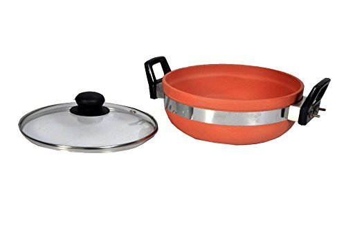 Vaghbhatt 2.5L Clay Kadhai Earthen Clay Kadai for Healthy Cooking/Clay Kadai/Clay Pots for Cooking/Clay Kadai for Cooking/Clay Kadai Pot/Terracota Clay Kadai/Clay Kadai for Cooking Large (Brown)