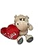 Peluche Hippo Love San Valentino con Cuore e Scritta 30 cm (TI AMO)