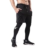 【Applications Polyvalentes】 🌟 Ce pantalon de course 2 en 1 convient à toutes les saisons. Idéal pour la course à pied, l'haltérophilie, le vélo, le yoga, le jogging, le tennis, le football, l'exercice physique, les athlétismes, la fitness, l'entraînement, ainsi que pour une tenue de tous les jours à la fois tendance et décontractée.