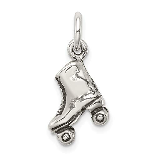 Sterling Silver Antiqued Roller-skate Charm 17x10mm4
