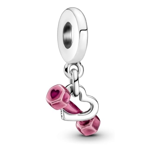 WERIGONI 1 pieza Charm Colgante Mancuerna y Corazón Charms Colgante para Pulsera Collar Joyería para Pulseras Europeas Collar