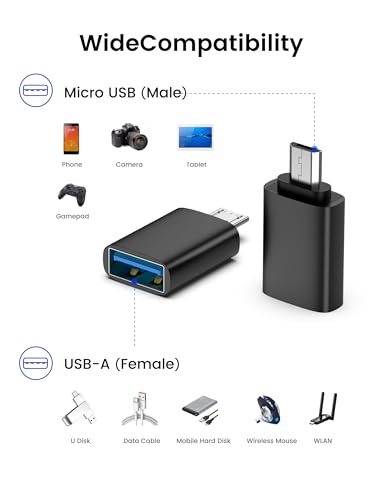 Fidioto Micro USB 2.0 OTG Adapter【10 Pack】, Micro USB to USB-A Female Adapter, The Mobile Phone is Directly Connected to the USB Flash Drive/Keyboard, Plug and Play - image 5
