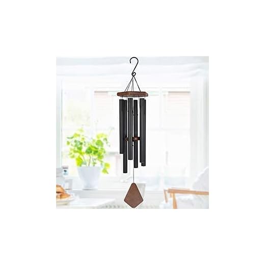 LEIGARF Black Wood Wind Chimes for Home Positive Energy | Wood Wind Chimes for Balcony Bedroom with Sweet Sound (42 inch)