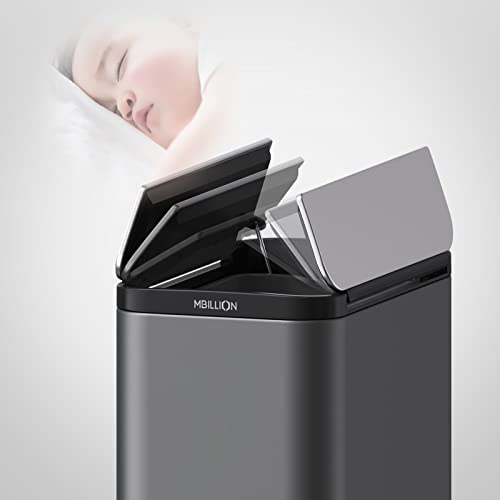 Caneca de basura rectangular Mbillion 38 L acero inoxidable miniatura 5