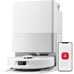 roborock Qrevo S5V Robot Vacuum and Mop, FlexiArm Edge Mopping, 12,000Pa Suction, Dual Zero-Tangle System, Smart Obstacle Avoidance, 10mm Mop Lifting, Auto Mop Washing & Warm Air Drying, White