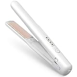 YNHKXOFE コードレスヘアアイロン ヘアアイロン 19mmプレート TYPE-C充電 軽量 30秒速熱 カール&ストレート 140℃～200℃ 4段階温度調整 ミニ 男女兼用 持ち運び便利 前髪 ヘアストレートナー ストレート コンパクト 日本語説明書付き ホワイト