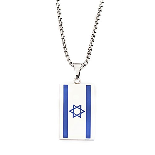 Star of David Necklace Middle Eastern Magen Star Jewish Jewelry Stainless Steel Israel Flag Pendant
