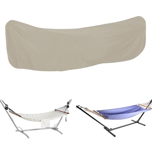 Housse de hamac d'extérieur imperméable en tissu Oxford 210D Bâche de protection coupe-vent avec cordon de serrage réglable pour support de hamac - Gris (446 x 140 x 97 cm)