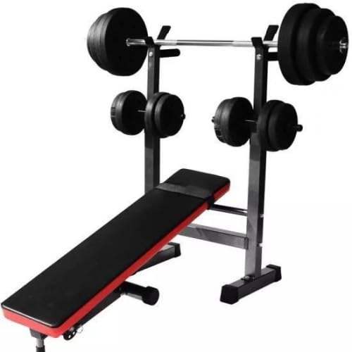 Panca Palestra con Porta Bilanciere, Panca Richiudibile Palestra in Acciaio per Home Gym, Attrezzatura per Bilancieri Palestra