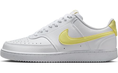 Nike Chaussures Court Vision Low Next Nature pour Femme, Jaune Doux, Jaune et Blanc, 38.5 EU