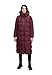 MARIKOO Damen Winterjacke Steppmantel lang gesteppter Mantel Winter Parka Jacke warm B985 [B985-Nadeshik-Wine-Gr.S]