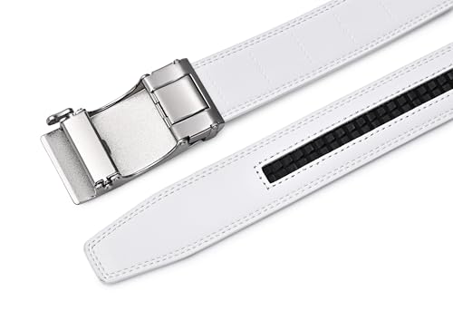 Image of Lingli Men's Belt,Ratchet Dress Belt with Automatic Buckle Brown /Black-Trim to Fit-35mm wide