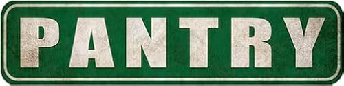 Pantry Sign,Kitchen Rustic Tin Sign,Rustic Street Decor Door Name Plate Plaque,4x16 Inch