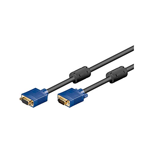 Wentronic - Cable de Monitor (Conector Macho HD de 15 Pines a Conector Macho HD de 15 Pines, XGA SVGA, 3 m), Color Negro 1 Pieza