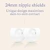 Lansinoh Contact Nipple Shields for Nursing Mothers, Ultra-Thin Soft & Flexible Silicone Shields for Sensitive Nipples and Latch-On Support, (1 inch or 24mm), with Case, 2 Count
