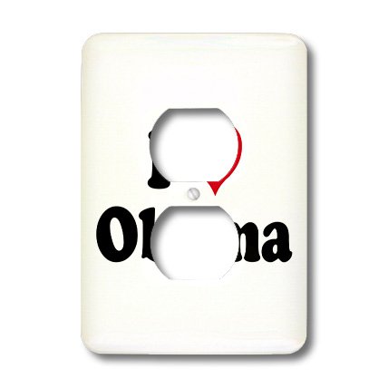Cache prise I Love Obama 2 par 3dRose LLC, plaque murale décorative