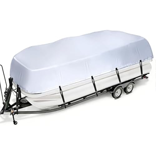 iCOVER Trailerable Pontoon Boat Cover, Fits 17 to 28ft Long & Beam Width up to 102in Pontoon Boat with Storage Bag