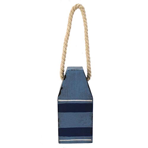 The Bridge Collection Decorative Wooden Buoy Block (Blue)
