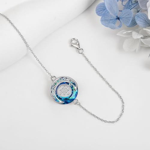 YFN Celtic Witches Knot Bracelet Sterling Silver Witches Crescent Crystal Bracelet Pagan Witch Jewelry For Women4