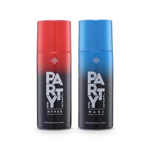 Image of Riya Hyper & Mauj Perfume Body Spray | Long-Lasting Fragrance | Skin-Friendly & Safe on Fabric - Pack of 2 (150ml Each)
