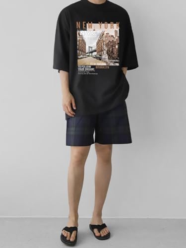 Image of CHKOKKO Mens Polyester Stylish Oversized T Shirt for Daily & Casual Wear Printed Design with Drop Shoulder & Half Sleeves