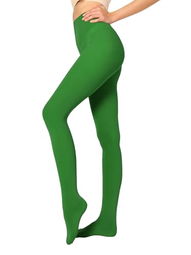 Image of Women's 80 Denier Semi Opaque Tights High Waist Soft Solid Color Footed Pantyhose